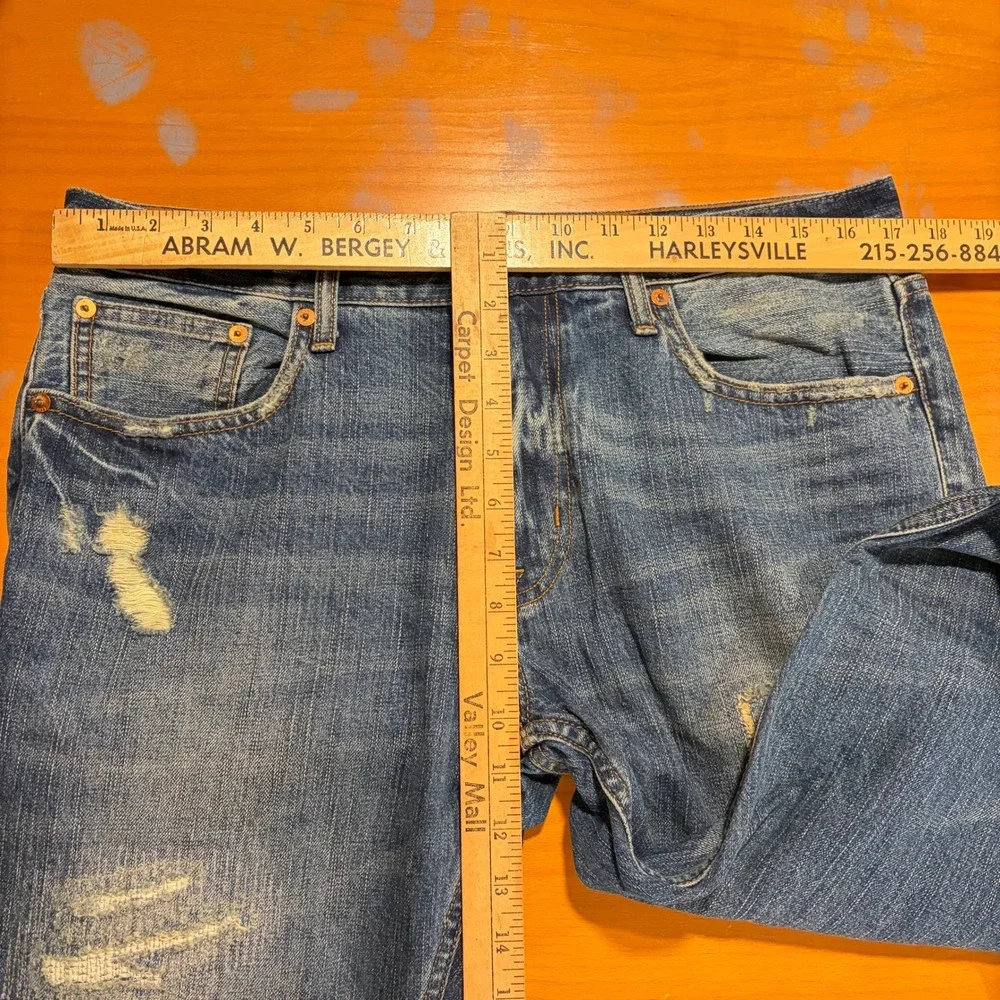 American Eagle Slim Straight Distressed Jeans Blue Mens 33x30 Indie Skate Grunge